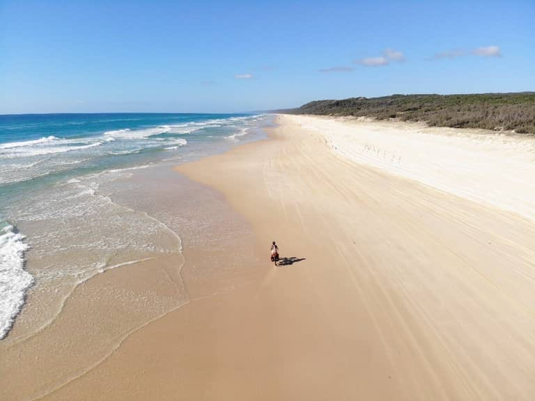 beach cycling from Rainbow beach to Noosa