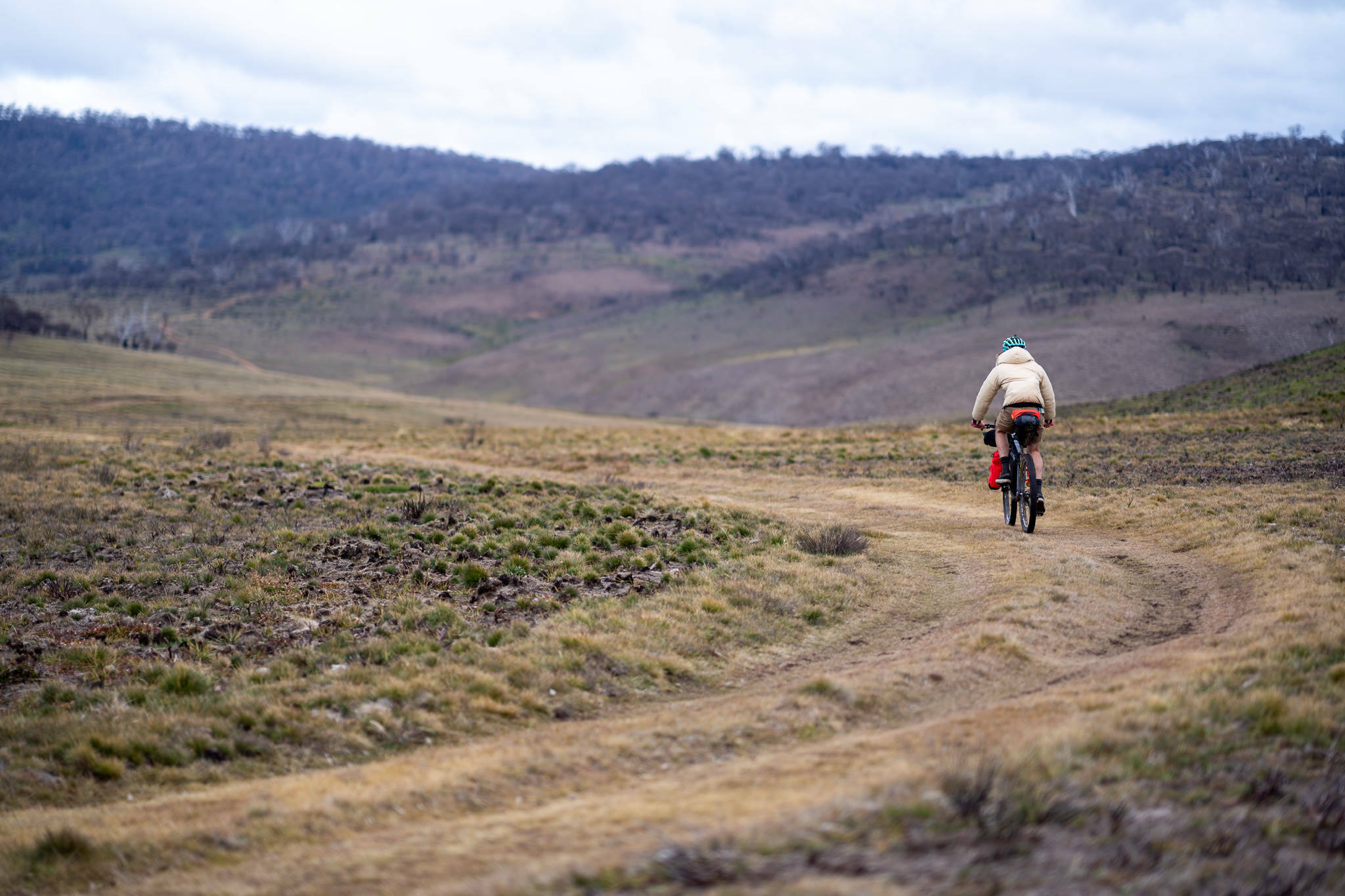 bikepacking rider in the Jagungal Wildernss