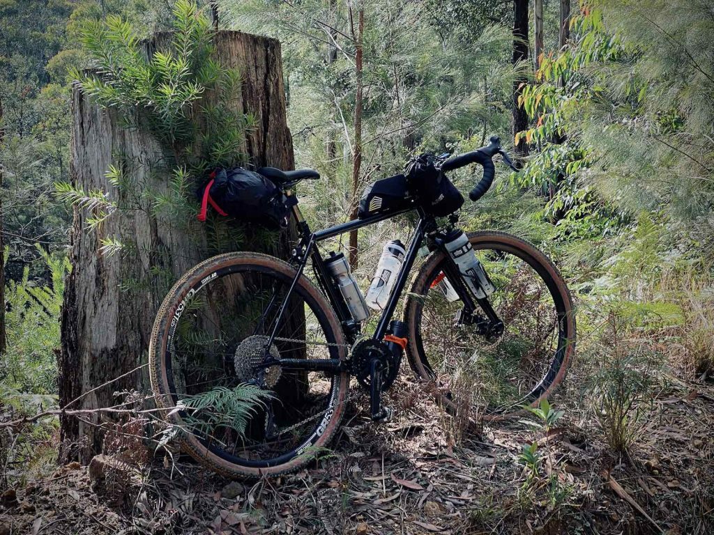 Jason's bike, loaded up with water and snacks for the Wyong and Laguna gravel loop