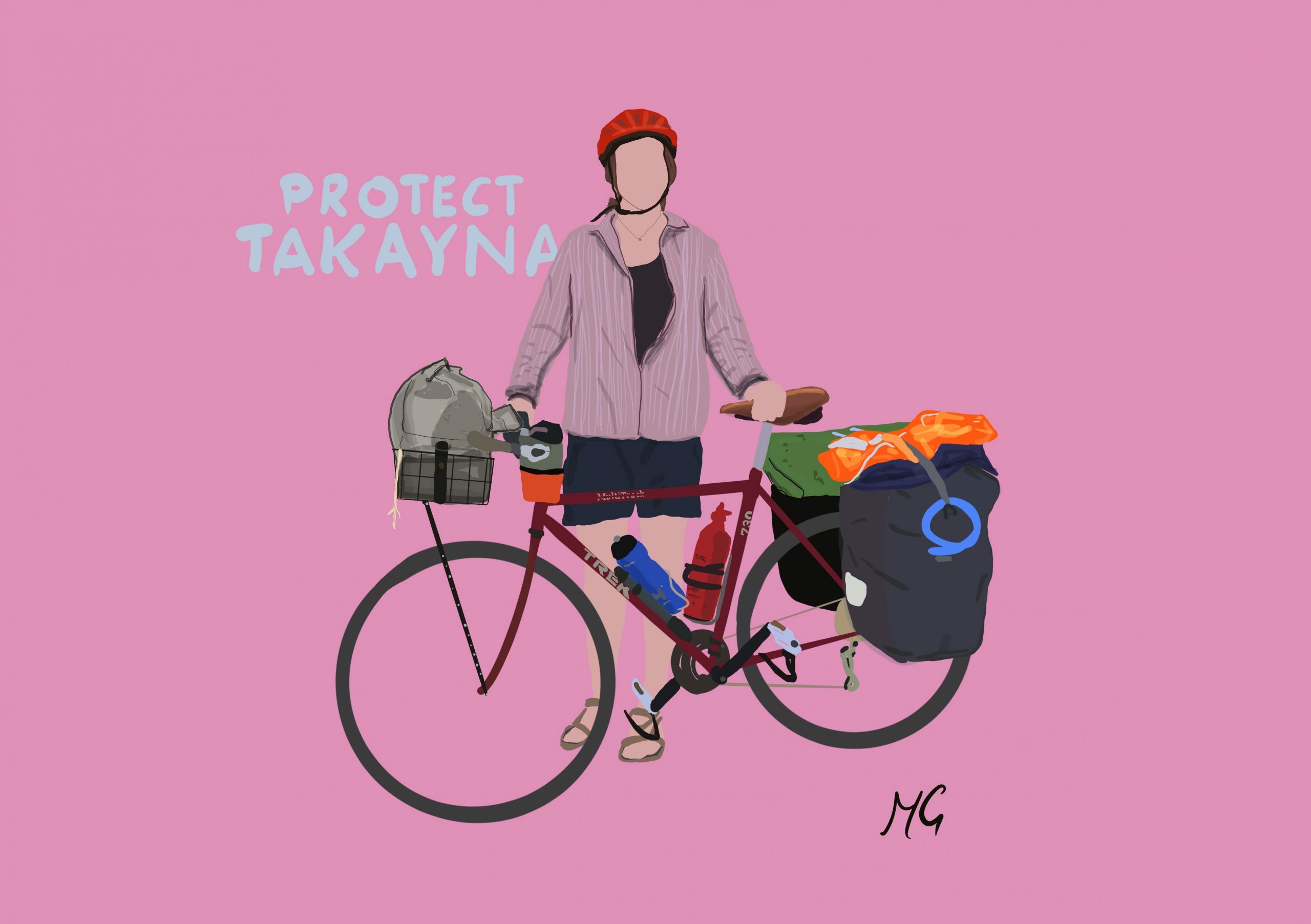 Tyla Bickley @Mattiedrawsbikes Mattie draws bikes bikepacking illustrations using procreate