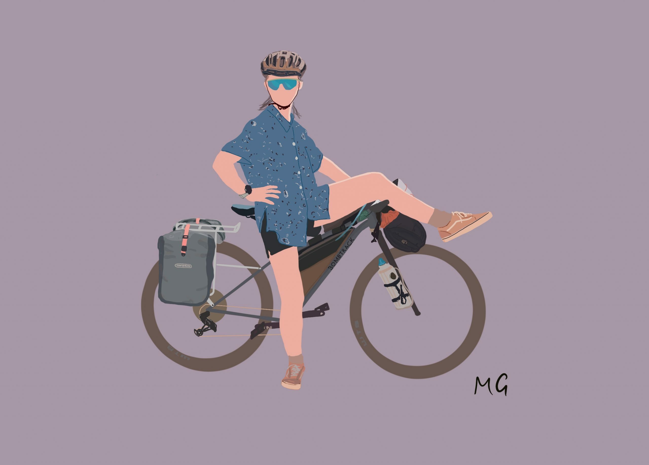 @Mattiedrawsbikes Mattie draws bikes bikepacking illustrations using procreate