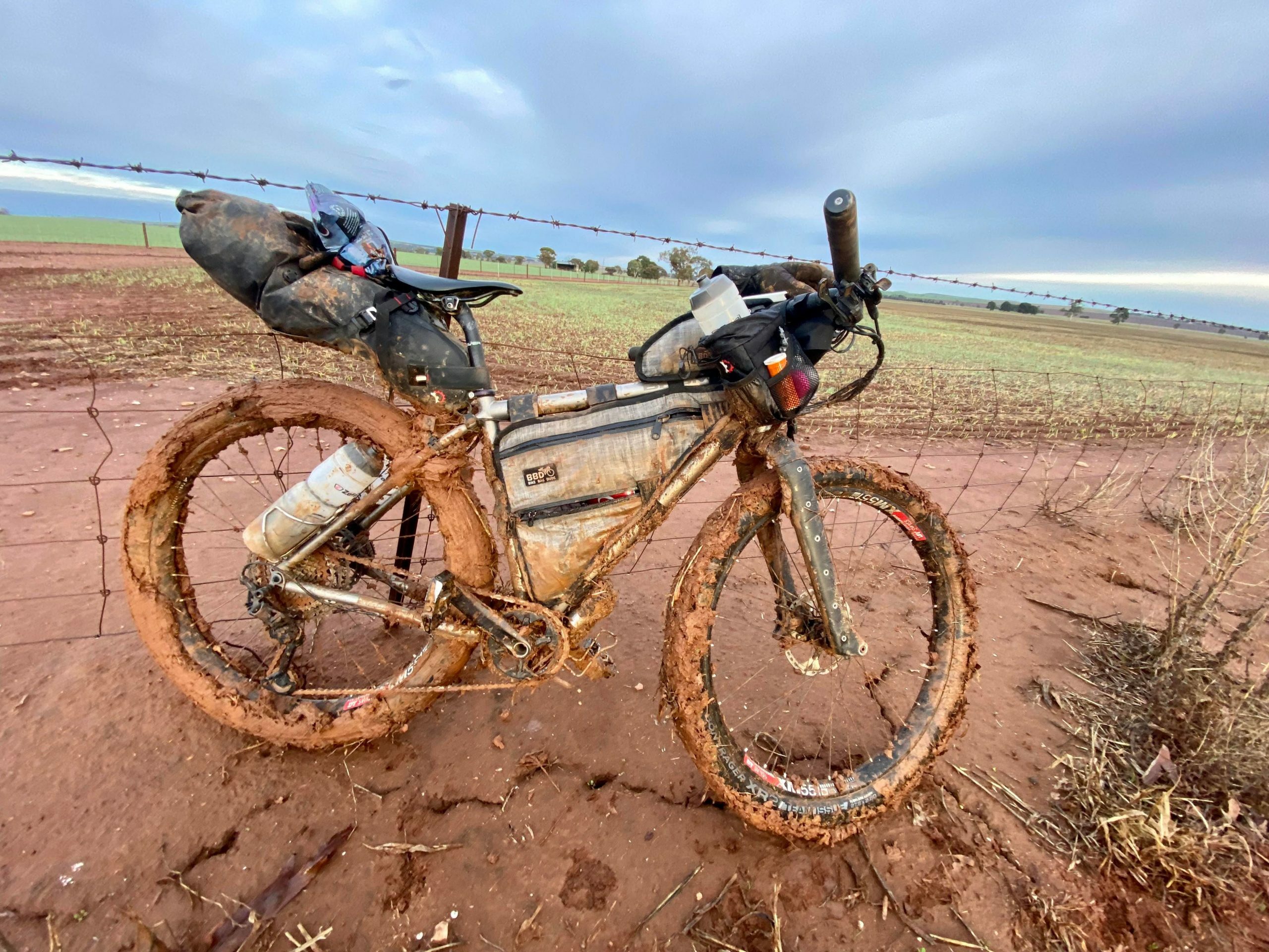 April’s muddy bike on the Kudlila Rally course