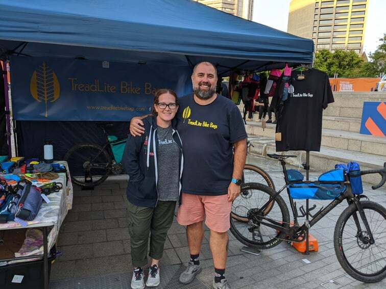 Scott and Mary from TreadLite Bike Bags at the Tour Down Under