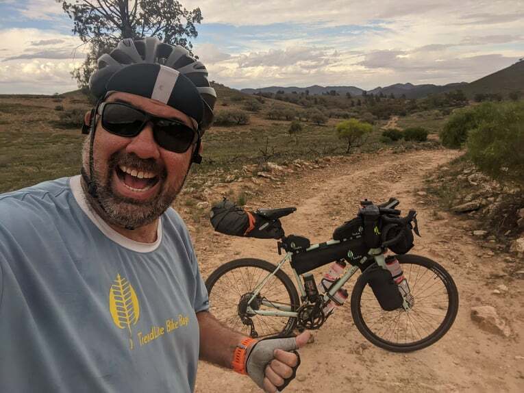 Scott field testing TreadLite Bike Bags