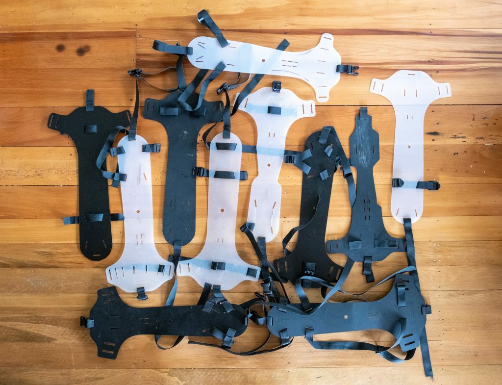 A bunch of Wayward Riders Louise dropper post harnesses