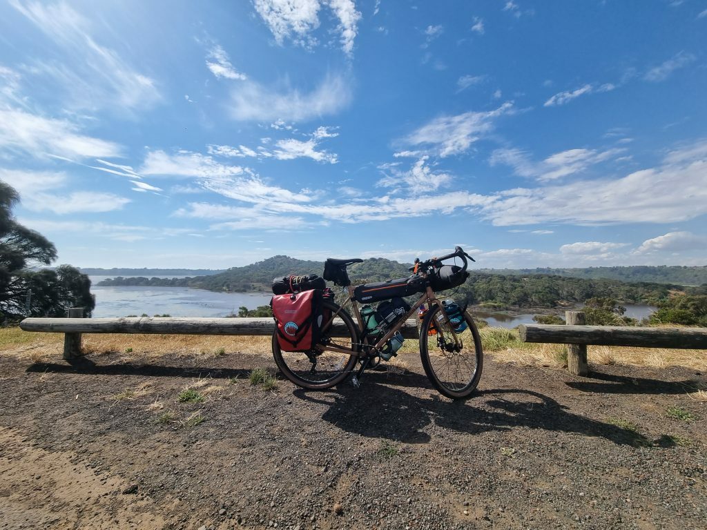 James’ Marin Nicasio+ Loaded with bikepacking bags on a ride from Adelaide to Warnambool