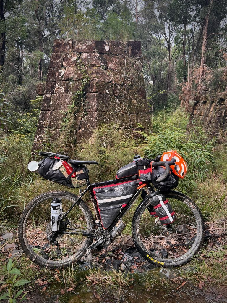 Jason’s Tempest Cycles Thunderhorse Loaded up for a bikepacking trip