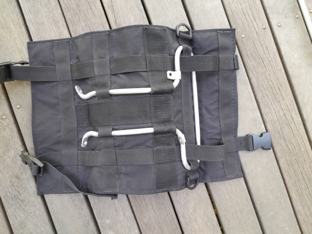 Home made handlebar rack and harness for bikepacking