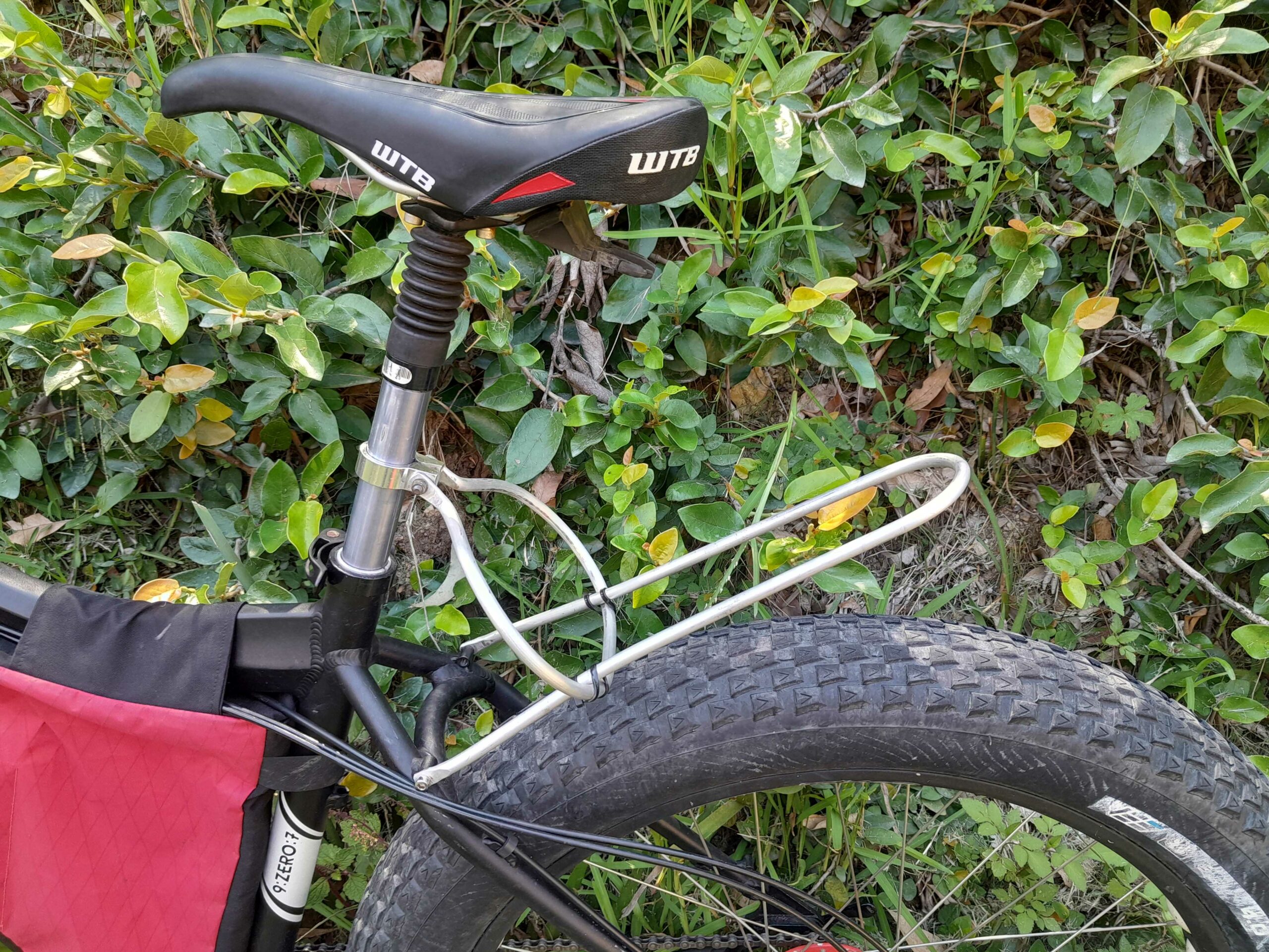Ken’s custom rear rack Mounted to a bikepacking bike